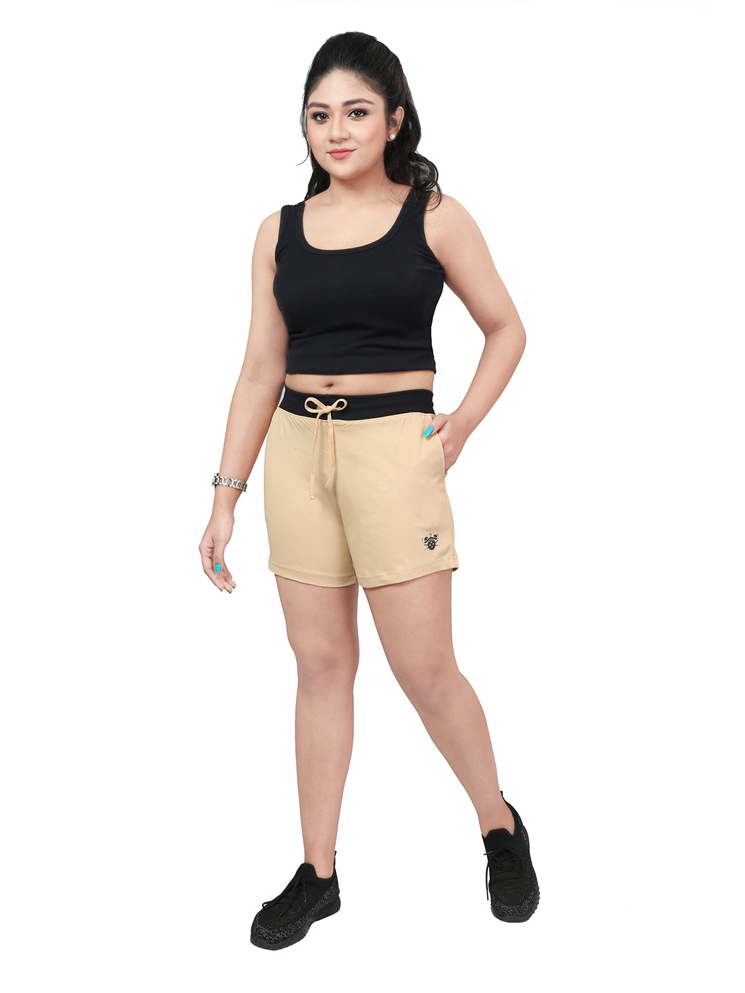Women Shorts Beige