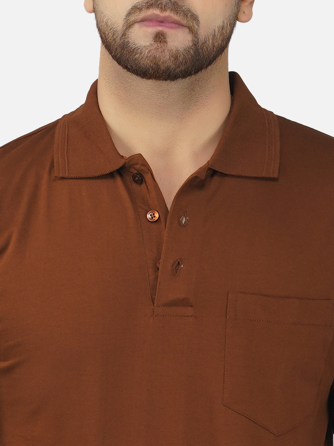 Men's Polo Half Sleeve T-Shirt Brown