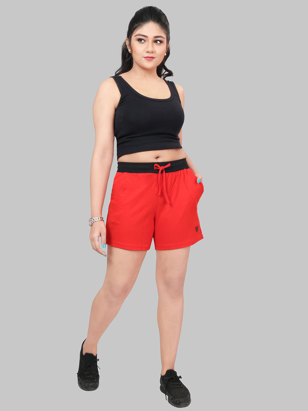 Women Shorts Red