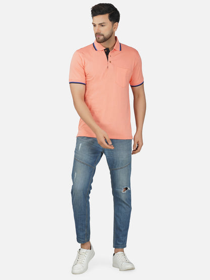 Men's Polo Half Sleeve Design T-Shirt Pink, Blue and Black