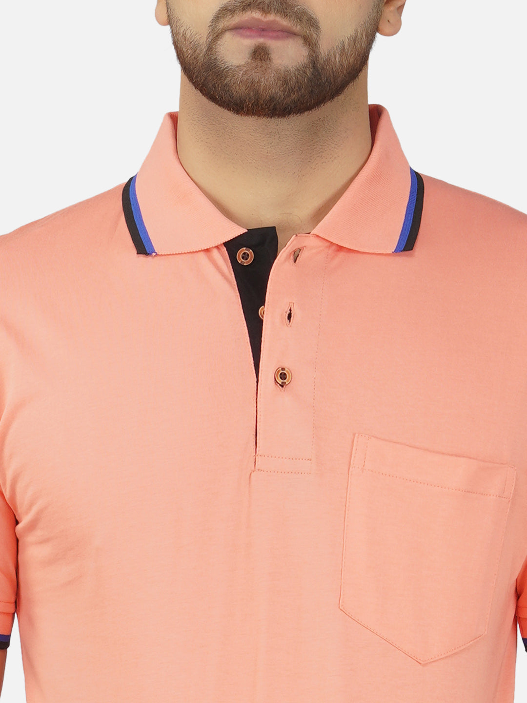 Men's Polo Half Sleeve Design T-Shirt Pink, Blue and Black