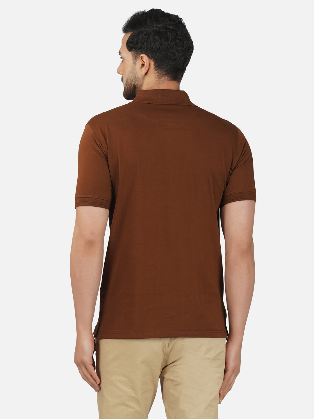 Men's Polo Half Sleeve T-Shirt Brown