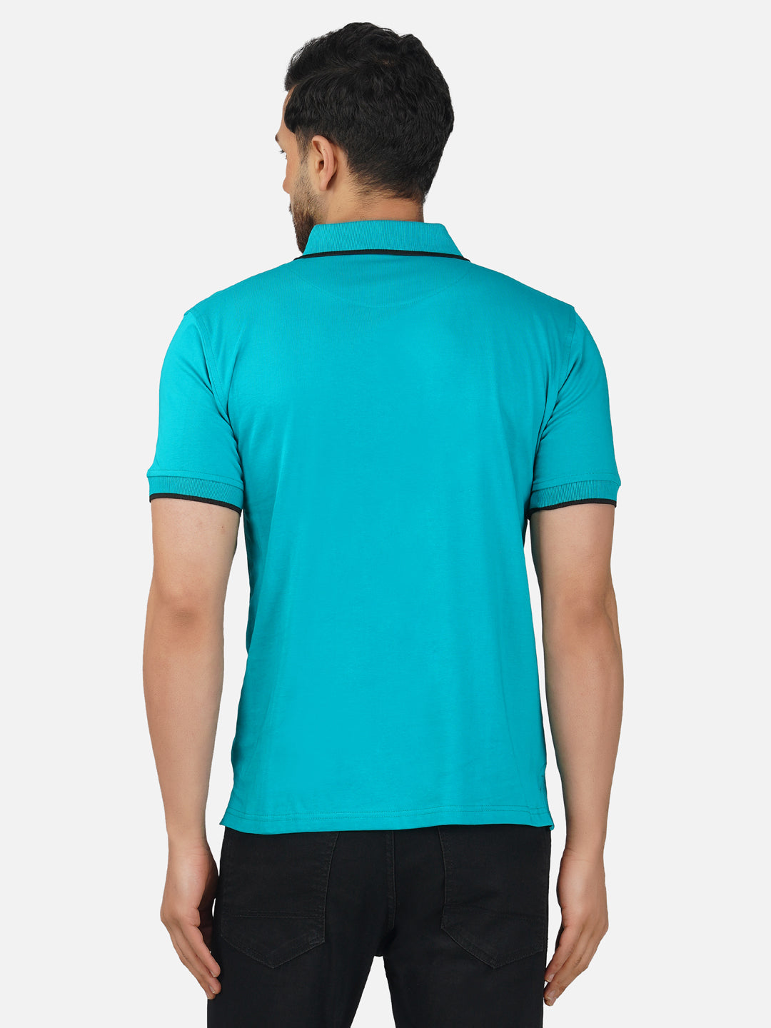 Men's Polo Half Sleeve Design T-Shirt Green and Black