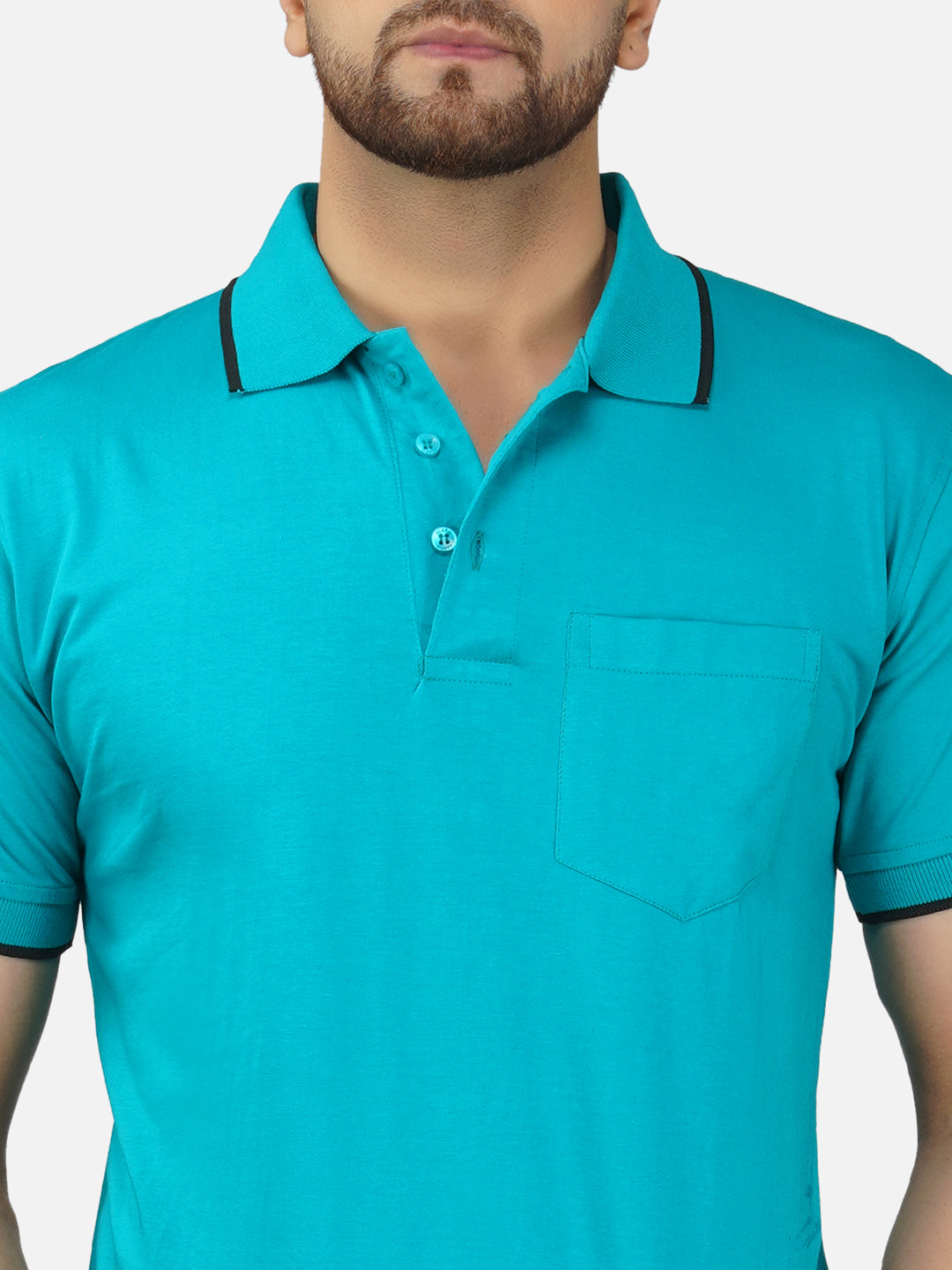 Men's Polo Half Sleeve Design T-Shirt Green and Black
