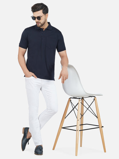 Men's Polo Half Sleeve T-Shirt Navy Blue