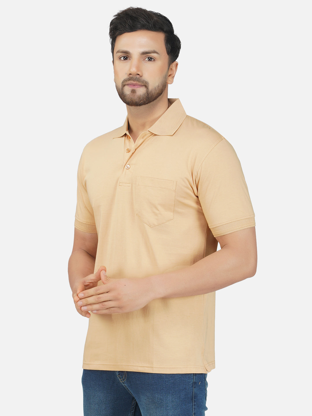 Men's Polo Half Sleeve T-Shirt Beige