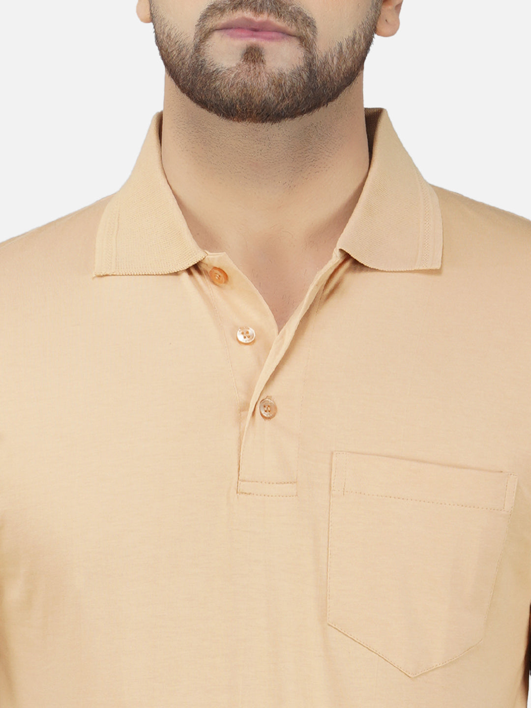Men's Polo Half Sleeve T-Shirt Beige