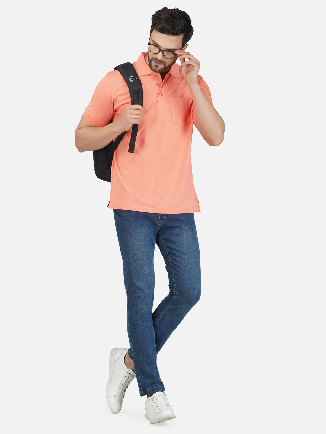 Men's Polo Half Sleeve T-Shirt Peach