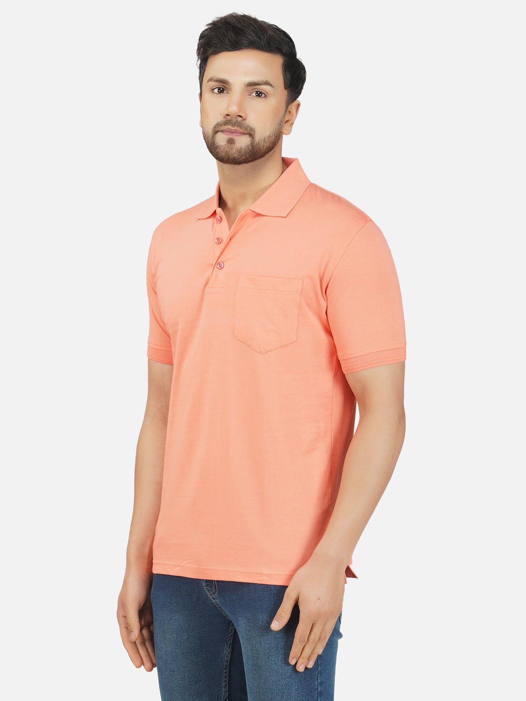 Men's Polo Half Sleeve T-Shirt Peach