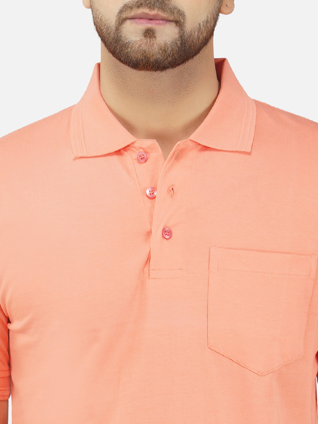 Men's Polo Half Sleeve T-Shirt Peach