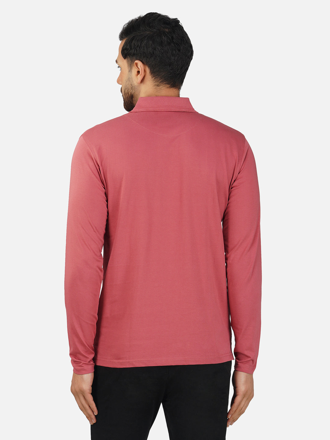 Men's Polo Full Sleeve T-Shirt Dusty Rose