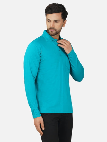Men's Polo Full Sleeve T-Shirt Green