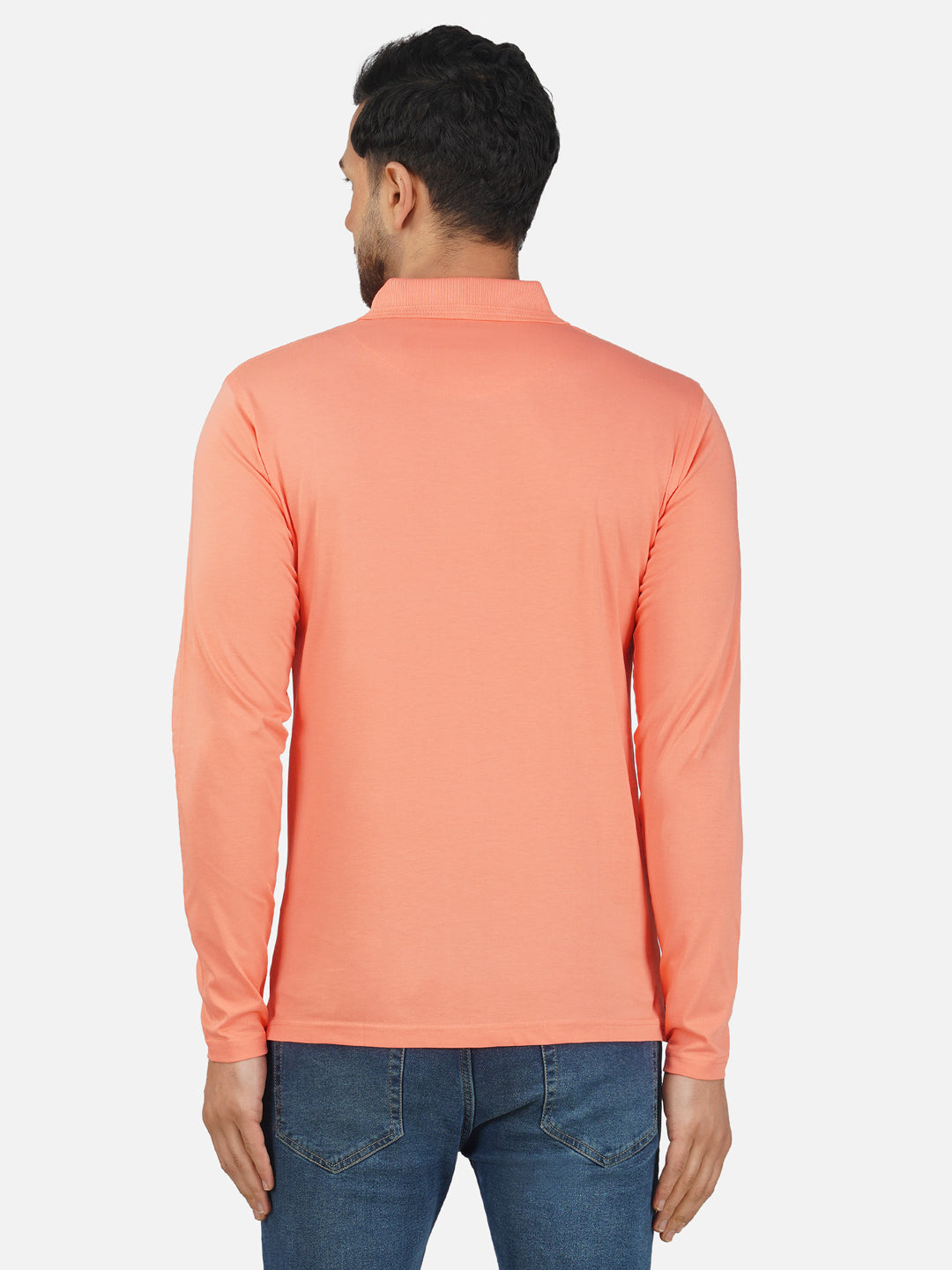 Men's Polo Full Sleeve T-Shirt Pink