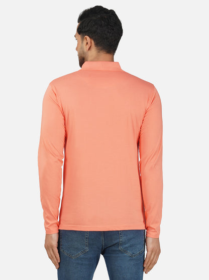 Men's Polo Full Sleeve T-Shirt Pink