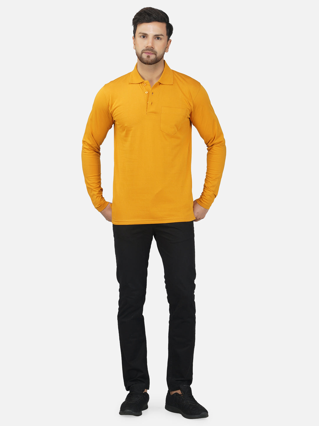 Men's Polo Full Sleeve T-Shirt Rust